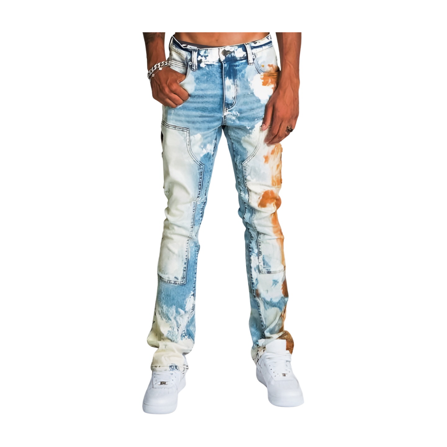 ARMOR JEANS Heavy Oil Print Stacked Jean