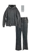 STONE WASH HOODIE WITH STACKED
