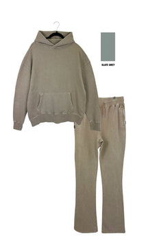 STONE WASH HOODIE WITH STACKED