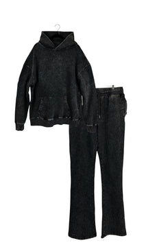 STONE WASH HOODIE WITH STACKED