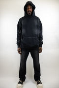 VINTAGE WASHED RHINESTONE FLEECE STACKED SET (BLACK)