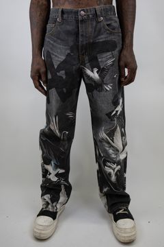 DIGITAL PRINT BAGGY JEANS