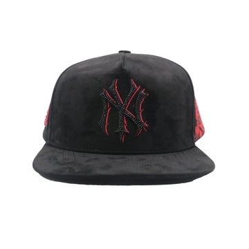 NY Snapback Hat 2607 Black/Red