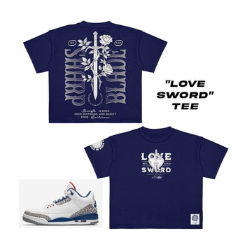 Love Sword Crew Neck T-Shirt Navy