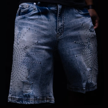 STUDDED BURST SHORT (MEDIUM BLUE)