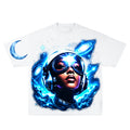 GIRL TO THE MOON TEE (WHITE BLUE)