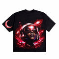 GIRL TO THE MOON TEE (BLACK RED)