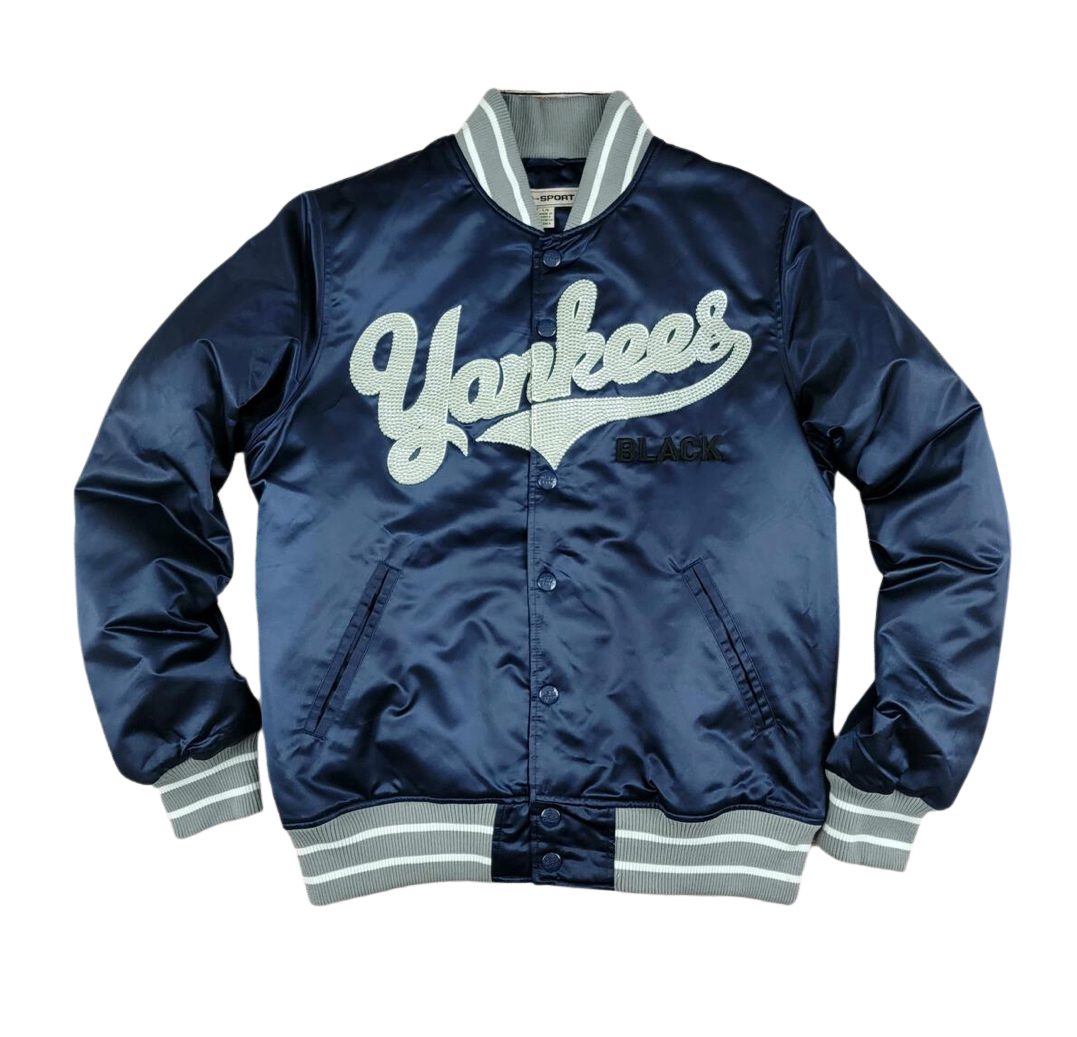 SD SPORT Black Yankees Satin Varsity Jacket