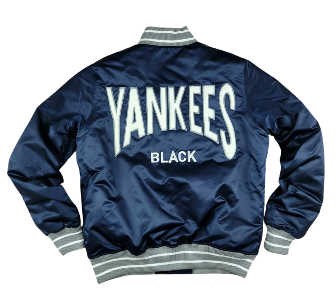 SD SPORT Black Yankees Satin Varsity Jacket