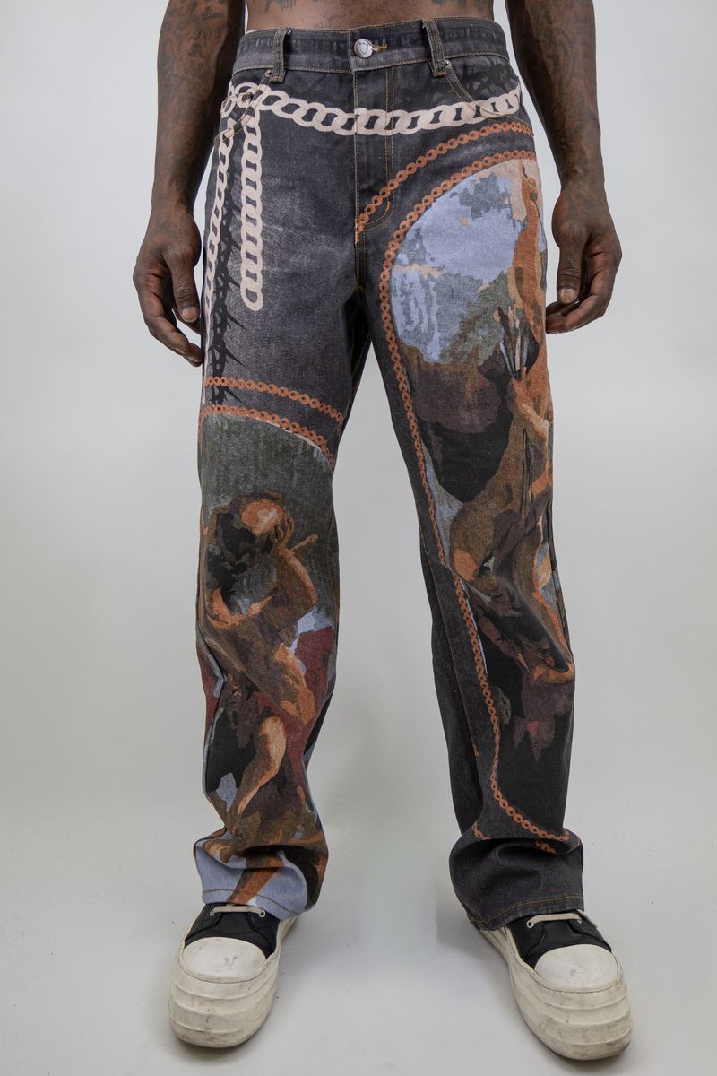 ARMOR JEANS DIGITAL PRINT (Chains) Baggy Fit Jeans