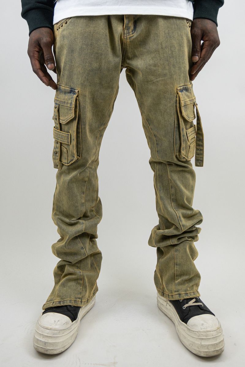 ARMOR JEANS Multipocket Stacked-Studded Jeans