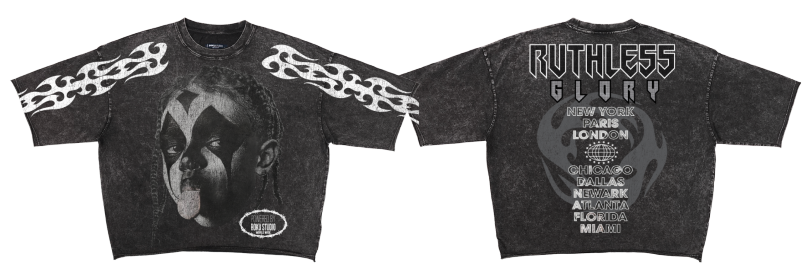 ROKU STUDIO RUTHLESS GLORY ENZYME CROPPED 3/4 FLEECE CREW