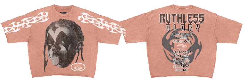 ROKU STUDIO RUTHLESS GLORY ENZYME CROPPED 3/4 FLEECE CREW