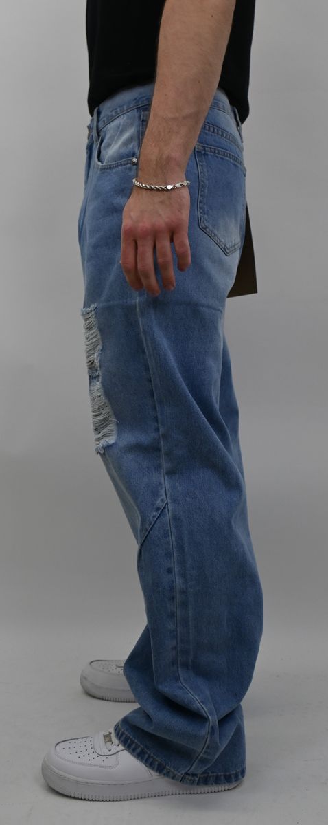 SBO Light Blue Ripped Baggy Jeans