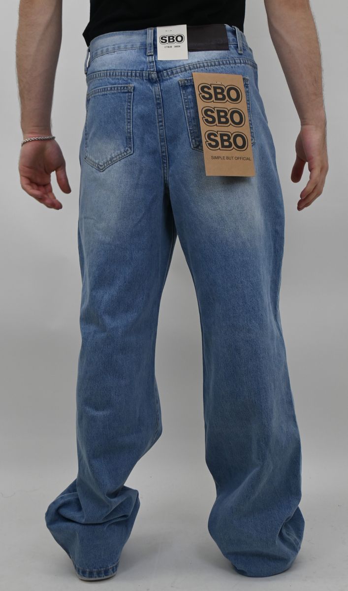SBO Light Blue Ripped Baggy Jeans