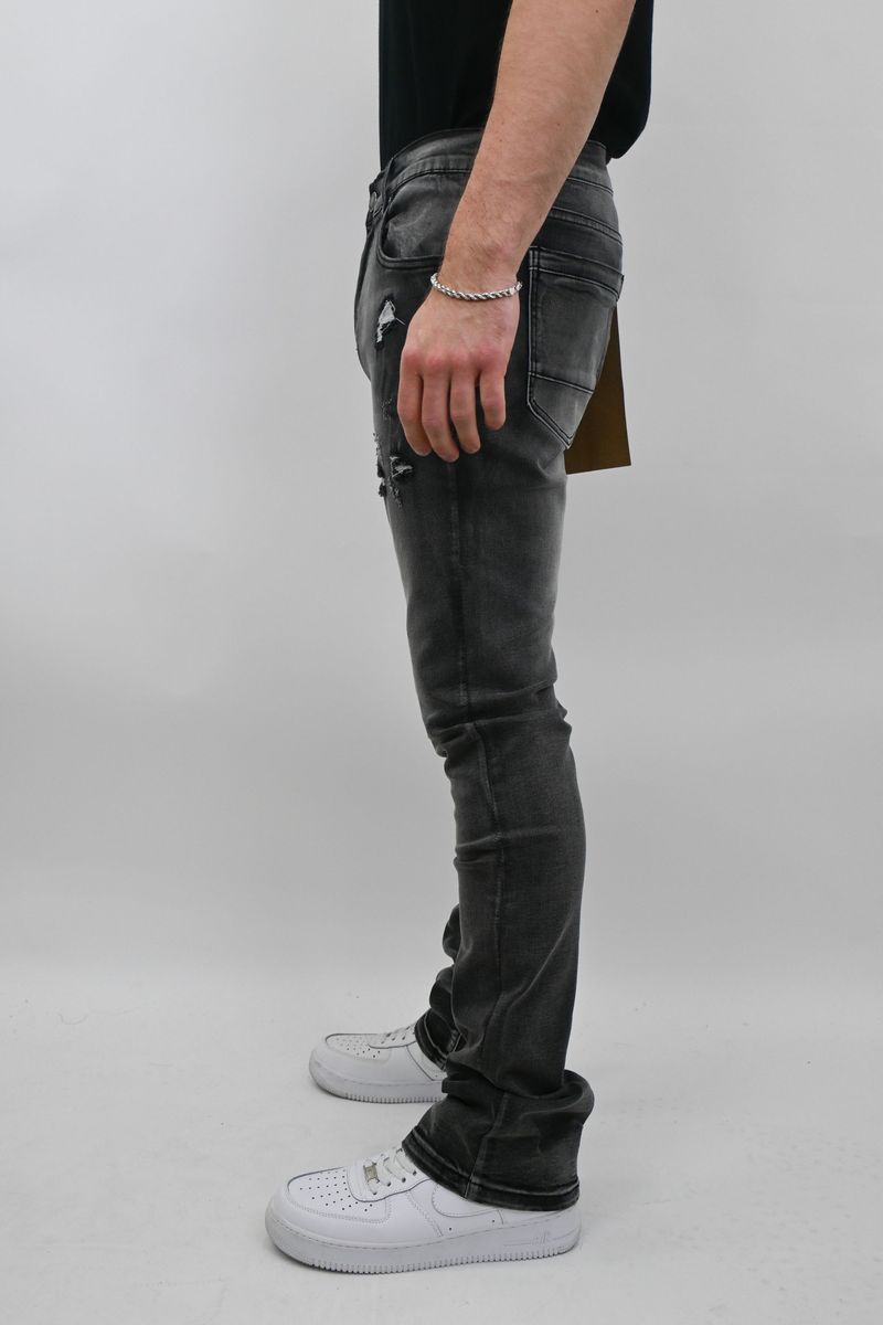 SBO VINTAGE WASH RIPPED STACKED JEAN