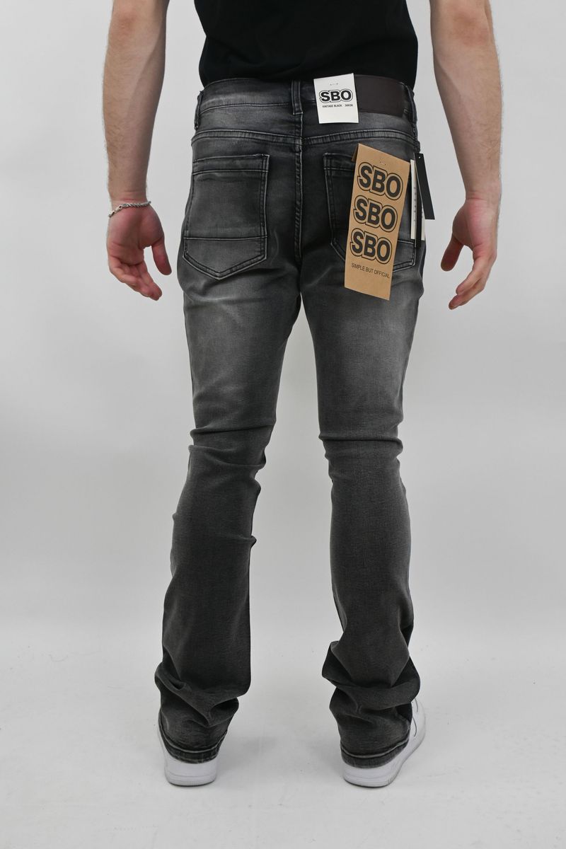 SBO VINTAGE WASH RIPPED STACKED JEAN