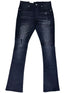 SBO JET BLACK RIPPED STACKED JEANS