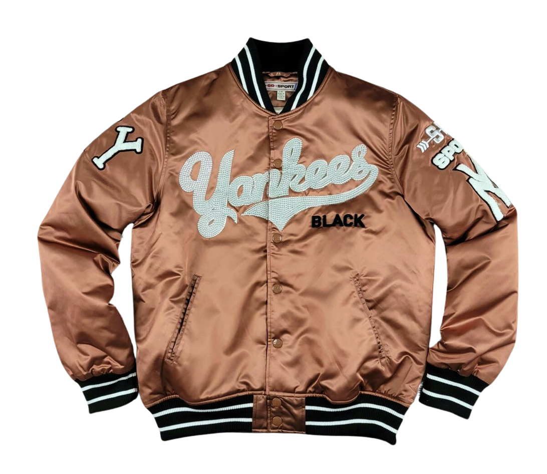 SD SPORT Black Yankees Satin Varsity Jacket