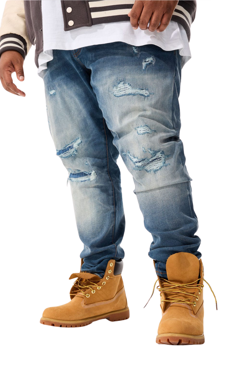 JORDAN CRAIG Big Mens Ross Fit W/ Shreds Jeans