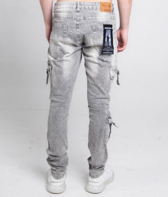 ARMOR JEANS Cargo Pockets Mid-Rise Jeans (30 Length)