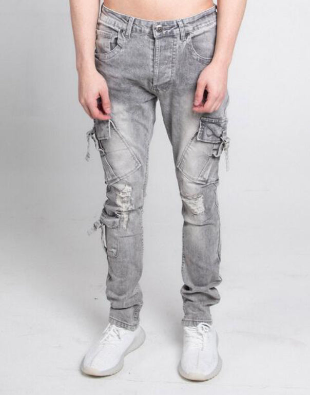 ARMOR JEANS Cargo Pockets Mid-Rise Jeans